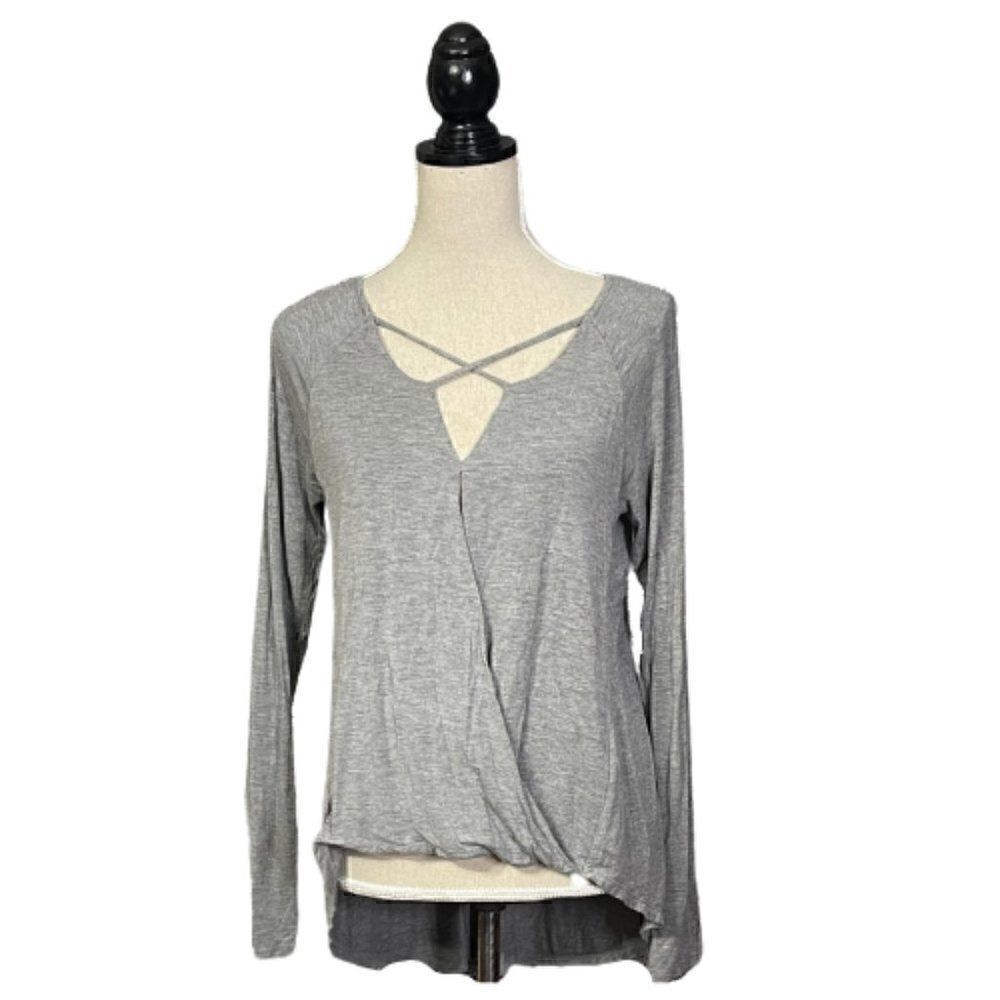White House Black Market Gray Hi Lo Top SOFT Sz S